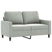 vidaXL 2-Sitzer-Sofa Hellgrau 120 cm Samt