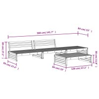 vidaXL 4-tlg. Garten-Lounge-Set Massivholz Douglasie