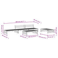 vidaXL 5-tlg. Garten-Lounge-Set Massivholz Douglasie