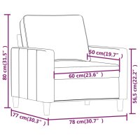 vidaXL Sessel Dunkelgrau 60 cm Samt