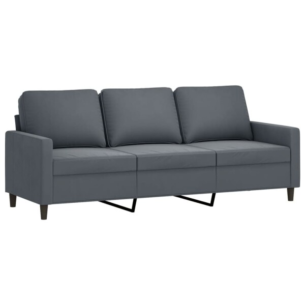 vidaXL 3-Sitzer-Sofa Dunkelgrau 180 cm Samt