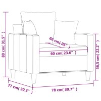 vidaXL Sessel Dunkelgrau 60 cm Samt