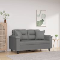 vidaXL 2-Sitzer-Sofa mit Kissen Dunkelgrau 120 cm...