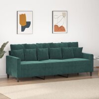 vidaXL 3-Sitzer-Sofa Dunkelgr&uuml;n 180 cm Samt