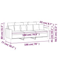 vidaXL 3-Sitzer-Sofa Dunkelgr&uuml;n 180 cm Samt