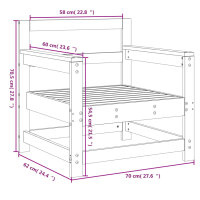 vidaXL Gartenst&uuml;hle 2 Stk. Grau Massivholz Kiefer