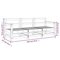 vidaXL 3-tlg. Garten-Lounge-Set Massivholz Douglasie