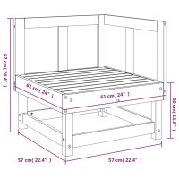 vidaXL Garten-Ecksofa Massivholz Douglasie