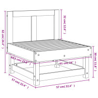 vidaXL Garten-Mittelsofa Massivholz Douglasie