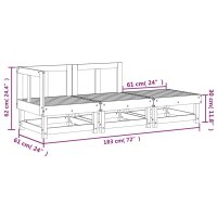 vidaXL 3-tlg. Garten-Lounge-Set Kiefernholz Impr&auml;gniert