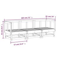 vidaXL 3-tlg. Garten-Lounge-Set Kiefernholz Impr&auml;gniert