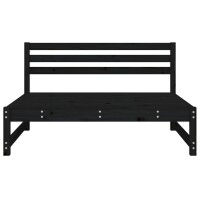 vidaXL Garten-Mittelsofa Schwarz 120x80 cm Massivholz Kiefer