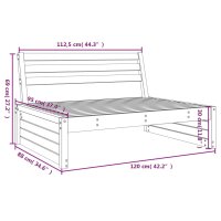 vidaXL Garten-Mittelsofa 120x80 cm Kiefernholz Impr&auml;gniert