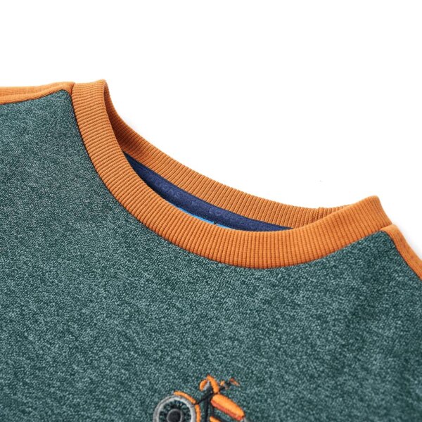 Kinder-Sweatshirt Dunkelgr&uuml;n Melange 128