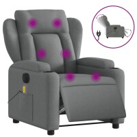 vidaXL Massagesessel Elektrisch Dunkelgrau Stoff