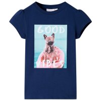 Kinder-T-Shirt Marineblau 140