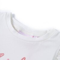 Kinder-T-Shirt mit R&uuml;schen&auml;rmeln Ecru 116