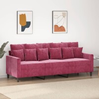 vidaXL 3-Sitzer-Sofa Weinrot 180 cm Samt