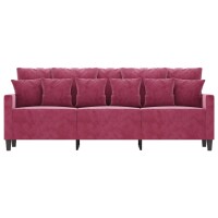 vidaXL 3-Sitzer-Sofa Weinrot 180 cm Samt