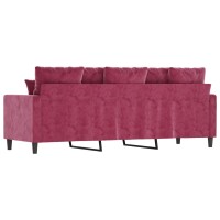 vidaXL 3-Sitzer-Sofa Weinrot 180 cm Samt