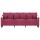 vidaXL 3-Sitzer-Sofa Weinrot 180 cm Samt