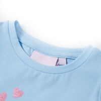 Kinder-T-Shirt mit R&uuml;schen&auml;rmeln Hellblau 92