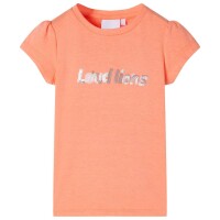 Kinder-T-Shirt mit Fl&uuml;gel&auml;rmeln Neonorange 128