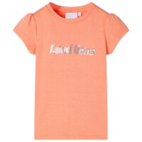 Kinder-T-Shirt mit Fl&uuml;gel&auml;rmeln Neonorange 104