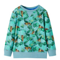 Kinder-Sweatshirt Hellgrün Melange 116