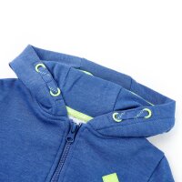 Kinder-Kapuzenpullover mit Rei&szlig;verschluss Blau Melange 128