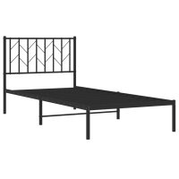 vidaXL Bettgestell mit Kopfteil Metall Schwarz 90x190 cm