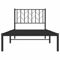 vidaXL Bettgestell mit Kopfteil Metall Schwarz 90x190 cm