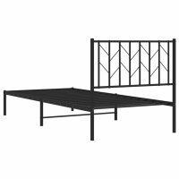 vidaXL Bettgestell mit Kopfteil Metall Schwarz 90x190 cm