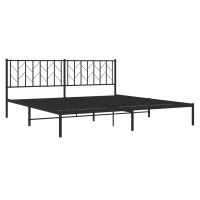 vidaXL Bettgestell mit Kopfteil Metall Schwarz 193x203 cm