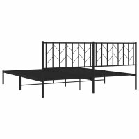 vidaXL Bettgestell mit Kopfteil Metall Schwarz 193x203 cm