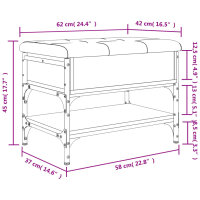 vidaXL Schuhbank Braun Eichen-Optik 62x42x45 cm Holzwerkstoff