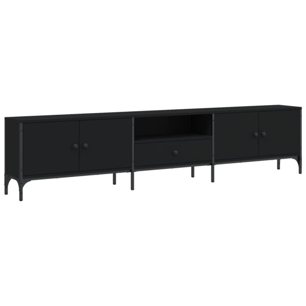 vidaXL TV-Schrank mit Schublade Schwarz 200x25x44 cm Holzwerkstoff