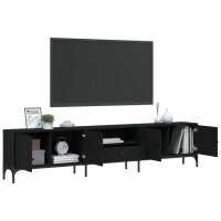 vidaXL TV-Schrank mit Schublade Schwarz 200x25x44 cm Holzwerkstoff