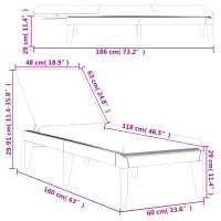 vidaXL Sonnenliege mit Auflage Anthrazit 186x60x29 cm PP