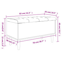 vidaXL Sitzbank mit Stauraum Grau Sonoma 82x42x46 cm Holzwerkstoff