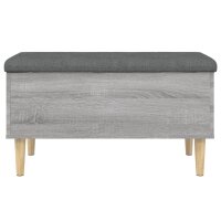 vidaXL Sitzbank mit Stauraum Grau Sonoma 82x42x46 cm Holzwerkstoff