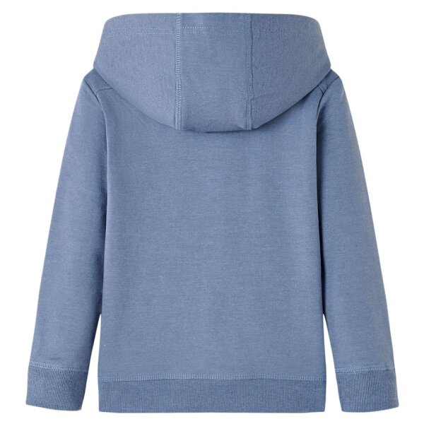 Kinder-Kapuzenpullover Blau Melange 104