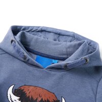 Kinder-Kapuzenpullover Blau Melange 128