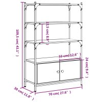 vidaXL B&uuml;cherregal 3 F&auml;cher R&auml;uchereiche 70x30x109,5 cm Holzwerkstoff