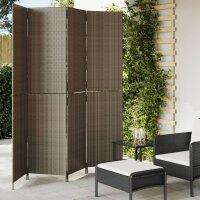 vidaXL Paravent 4-tlg. Grau Poly Rattan