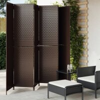 vidaXL Paravent 6-tlg. Braun Poly Rattan