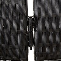 vidaXL Paravent 5-tlg. Schwarz Poly Rattan