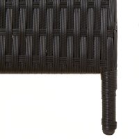 vidaXL Paravent 5-tlg. Schwarz Poly Rattan