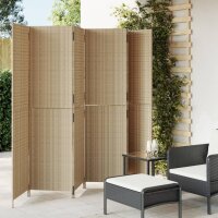 vidaXL Paravent 6-tlg. Beige Poly Rattan