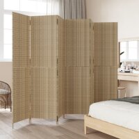 vidaXL Paravent 6-tlg. Beige Poly Rattan